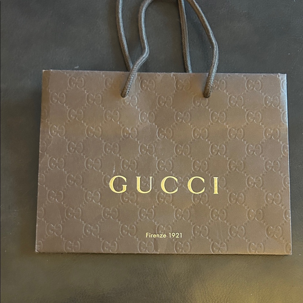Gucci Brown Shopping Bag with Gold Logo